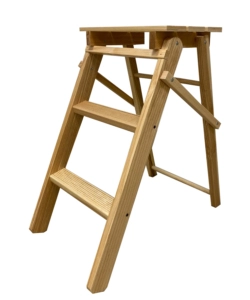SCALETTA IN LEGNO DI FAGGIO 3 GRADINI, 55X60X32 CM